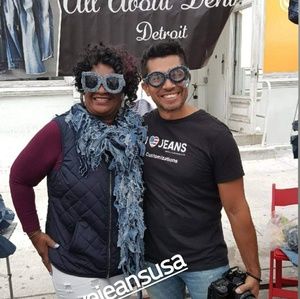 Denim distressed scarf